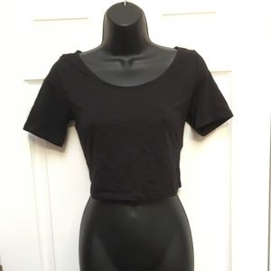 Divided Black Crop Top